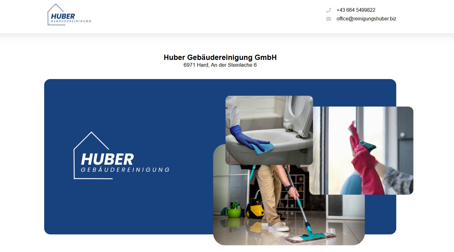 Huber Gebäudereinigung Website Vorher